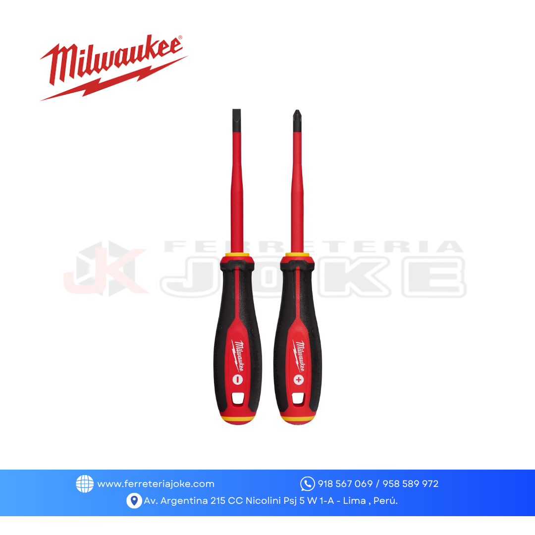 JUEGO DESARMADOR AISLADO 1000V 2 PZS 48-22-220 MILWAUKEE