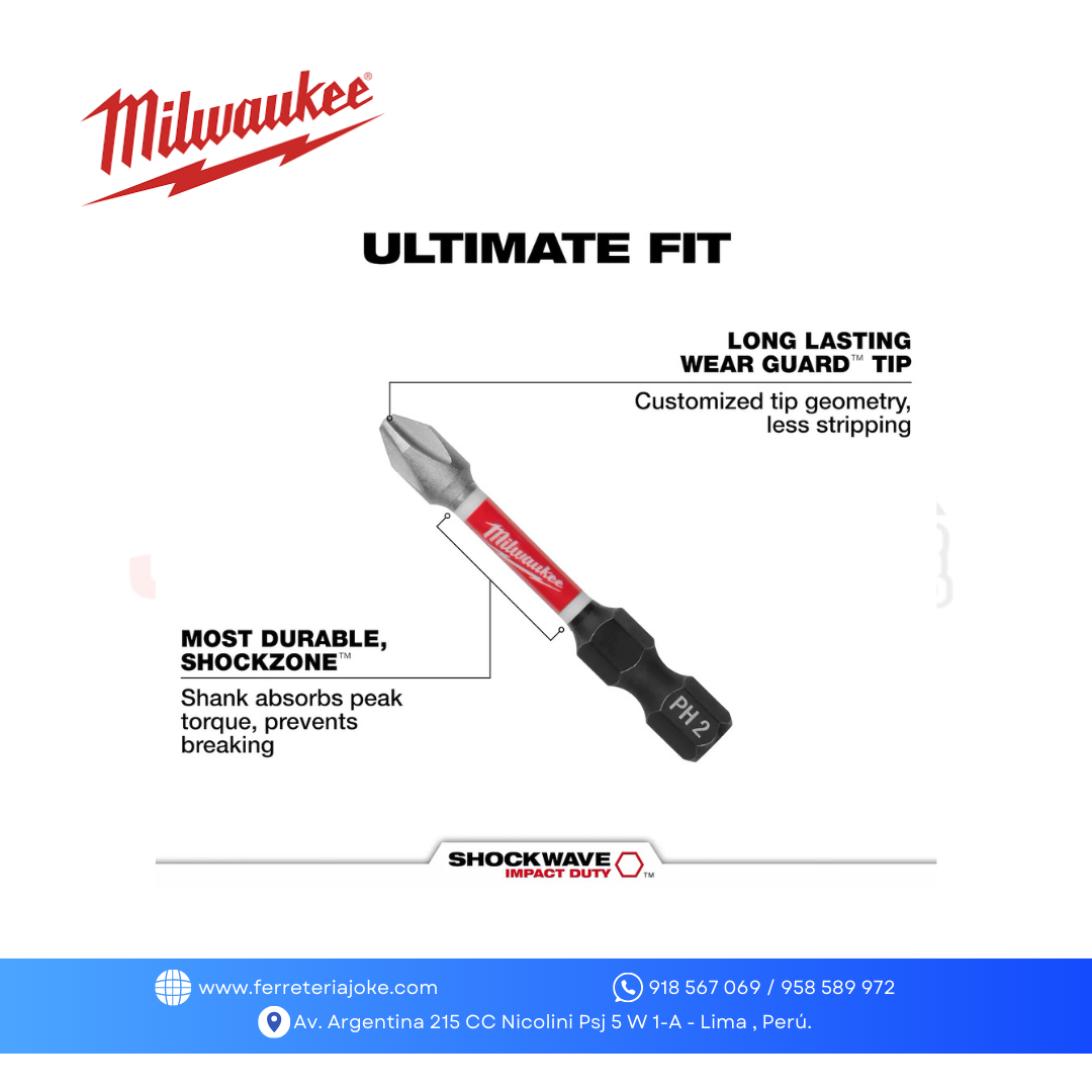 JUEGO PUNTAS PH2 Y ACCESORIO MAGNETICO SHOCKWAVE IMPACT DUTY