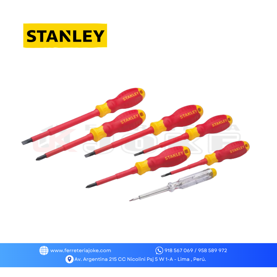 JUEGO DESARMADOR AISLADO 1000V - 7 PZS STMT60175-LA STANLEY