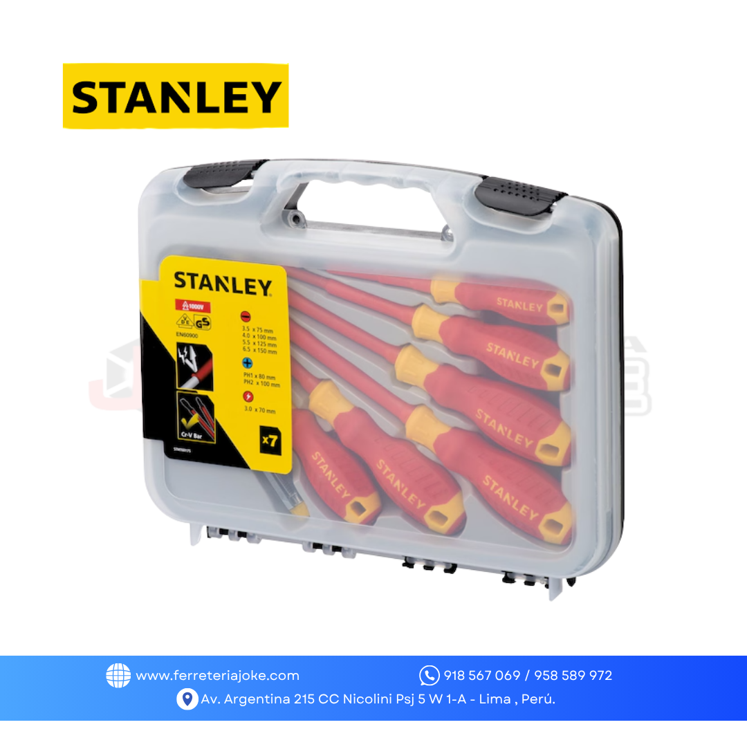 JUEGO DESARMADOR AISLADO 1000V - 7 PZS STMT60175-LA STANLEY