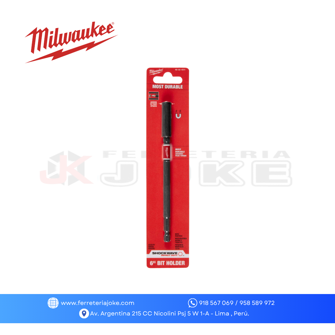 ADAPTADOR PORTA PUNTAS 6" SHOCKWAVE 48-32-4511 MILWAUKEE