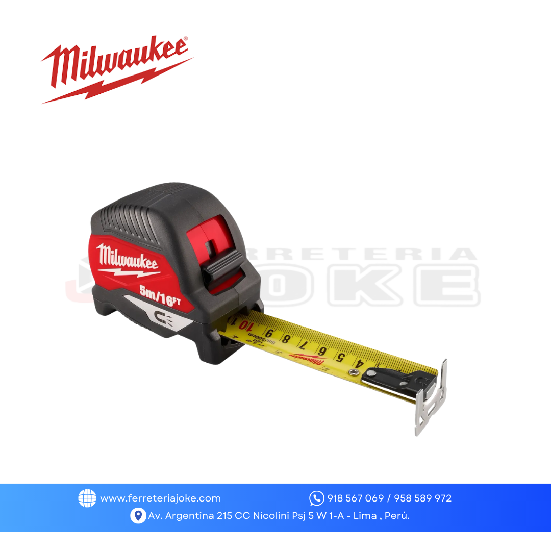 WINCHA METRICA MAGNETICA 5 MTS / 16 PIES 48-22-1017M MILWAUKEE