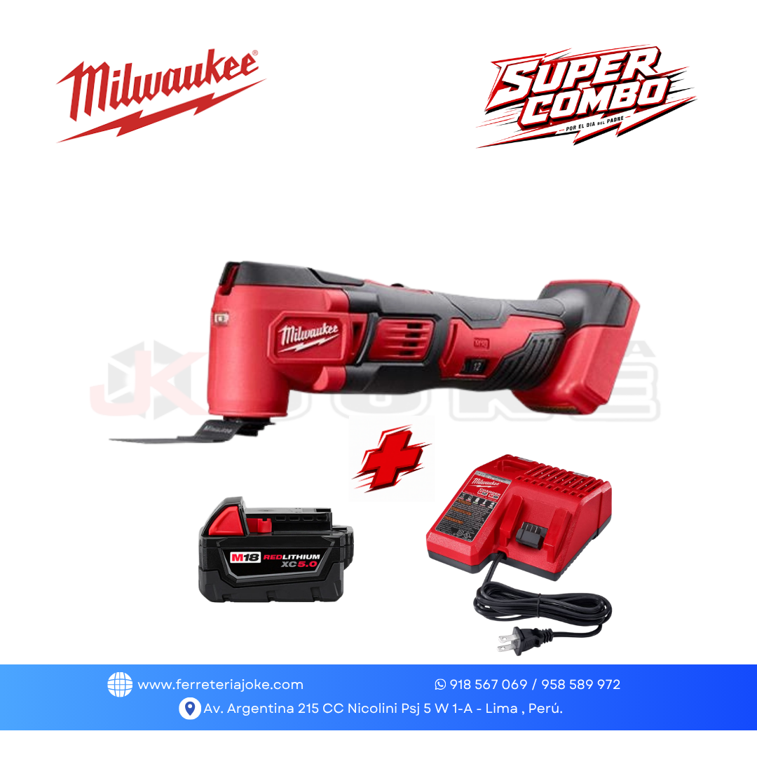 MULTIHERRAMIENTA INALÁMBRICA M18 2626-20+ BATERÍA M18 ™REDLITHIUM XC5.0 + CARGADOR MILWAUKEE