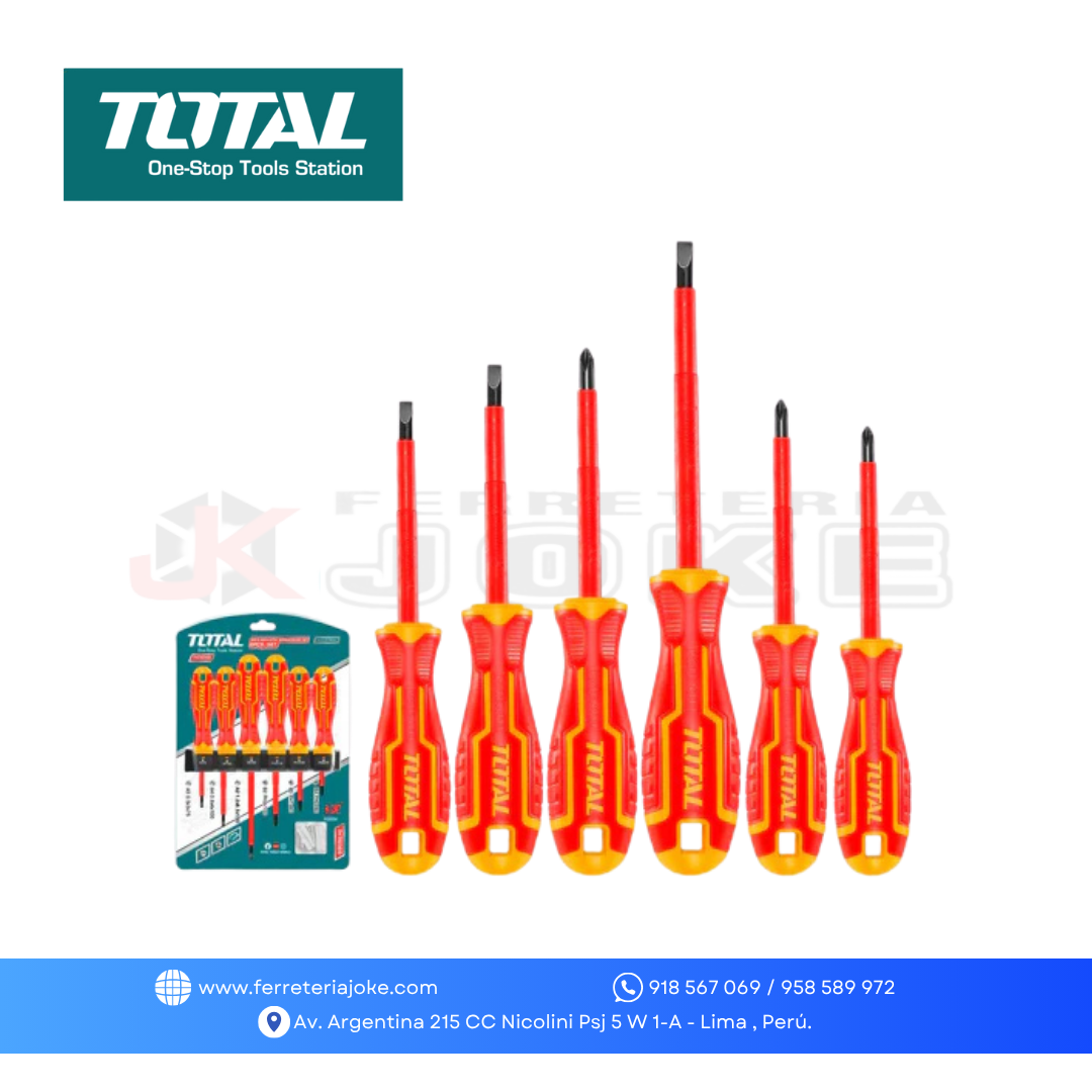 JUEGO DE DESTORNILLADORES AISLADOS 1000V X 6PZS TOTAL