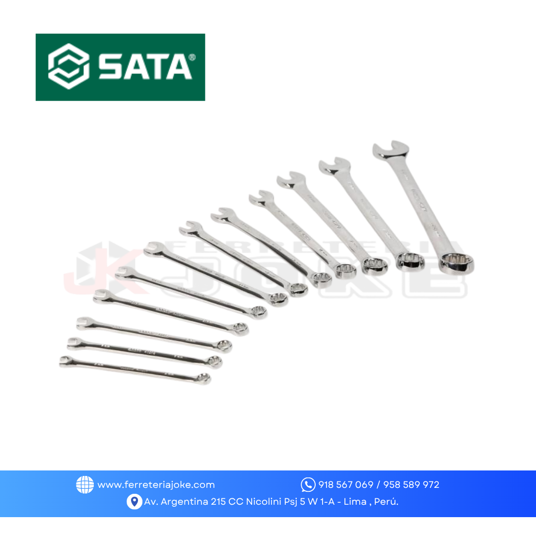 JUEGO LLAVES MIXTAS ACAB ESPEJO 8-24 MM 14 PZS ST09006SJ SATA