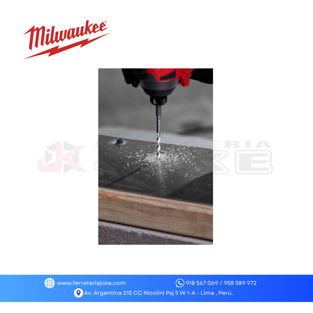 KIT BROCA DE CARBURO MULTIMATERIAL SHOCKWAVE IMPACT DUTY 7 PZS 48-20-8899 MILWAUKEE