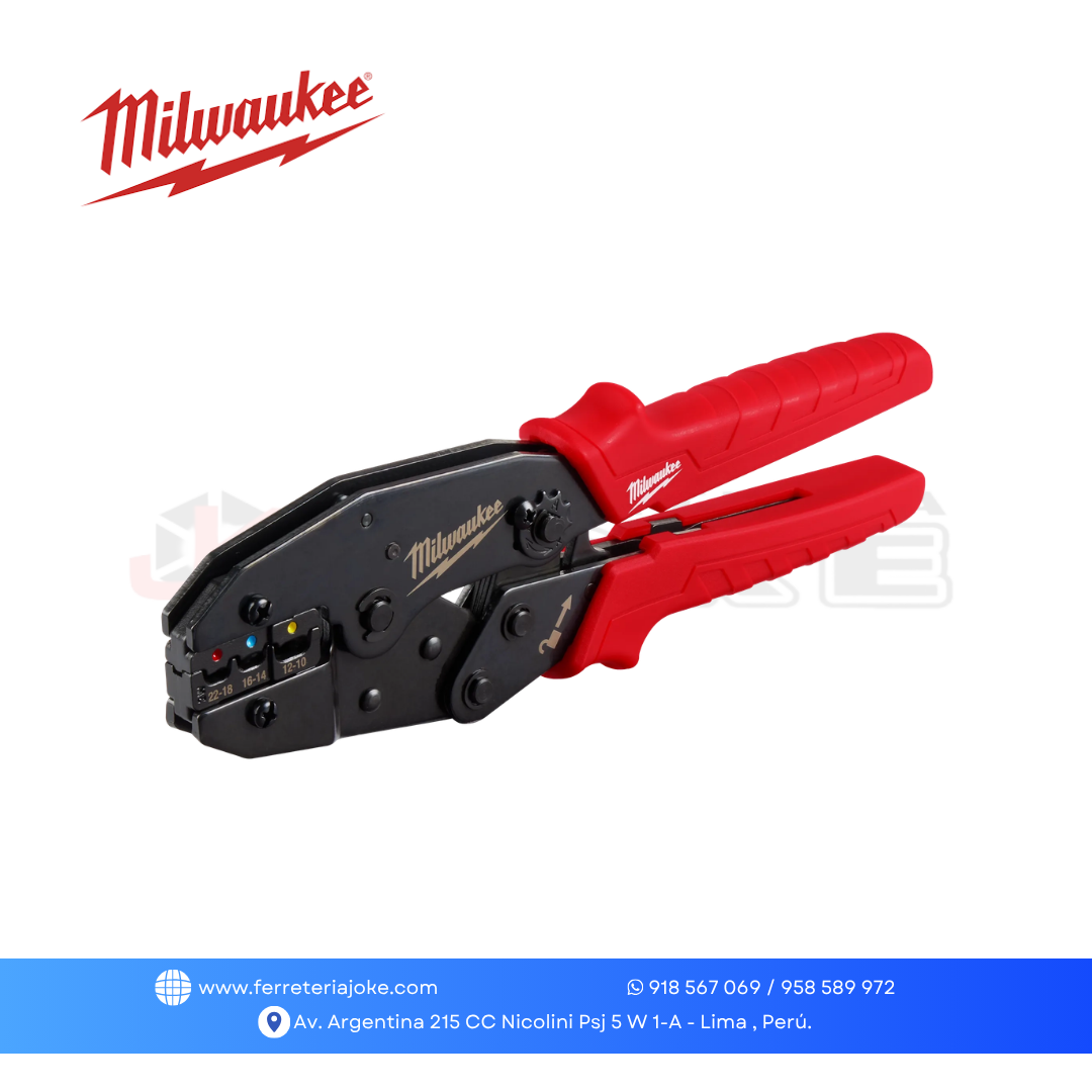 Pinza crimpeadora de terminales aislados de trinquete 48223084 MILWAUKEE