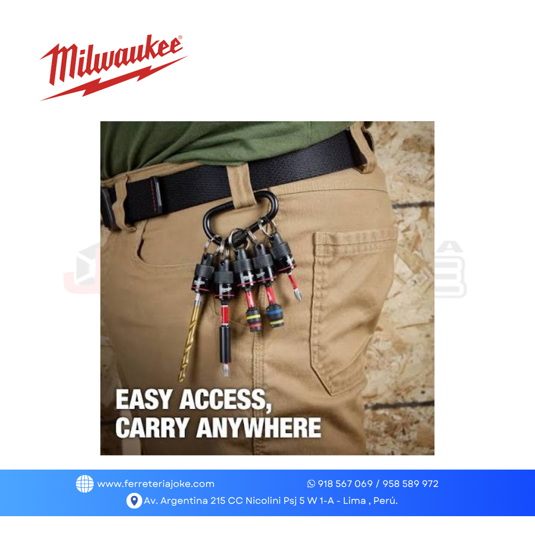 SOPORTE PARA PUNTAS DE 5 PIEZAS CON MOSQUETON 48324537 MILWAUKEE