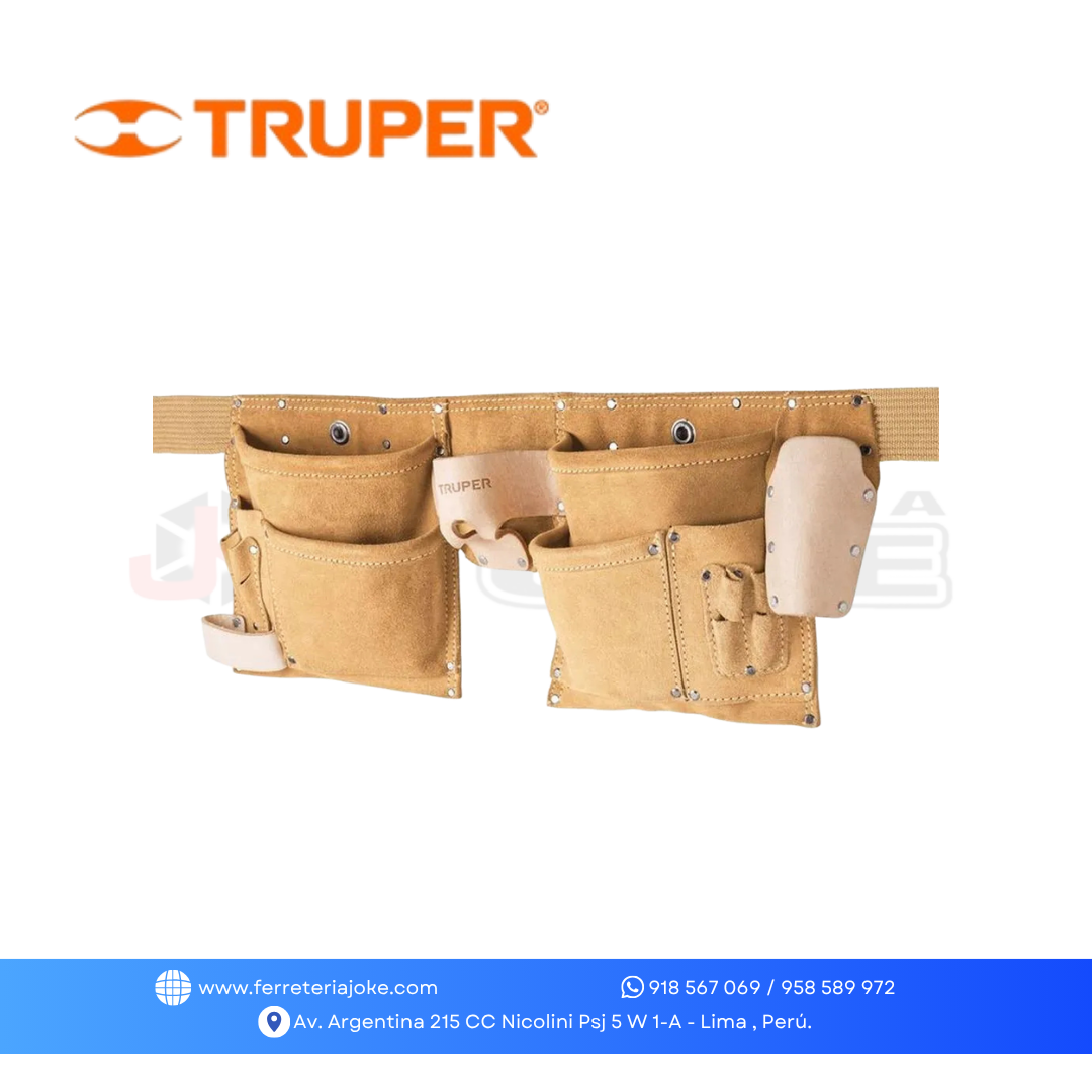 CINTURON PORTAHERRAMIENTAS 13 COMP CUERO CARNAZA 11537 TRUPER