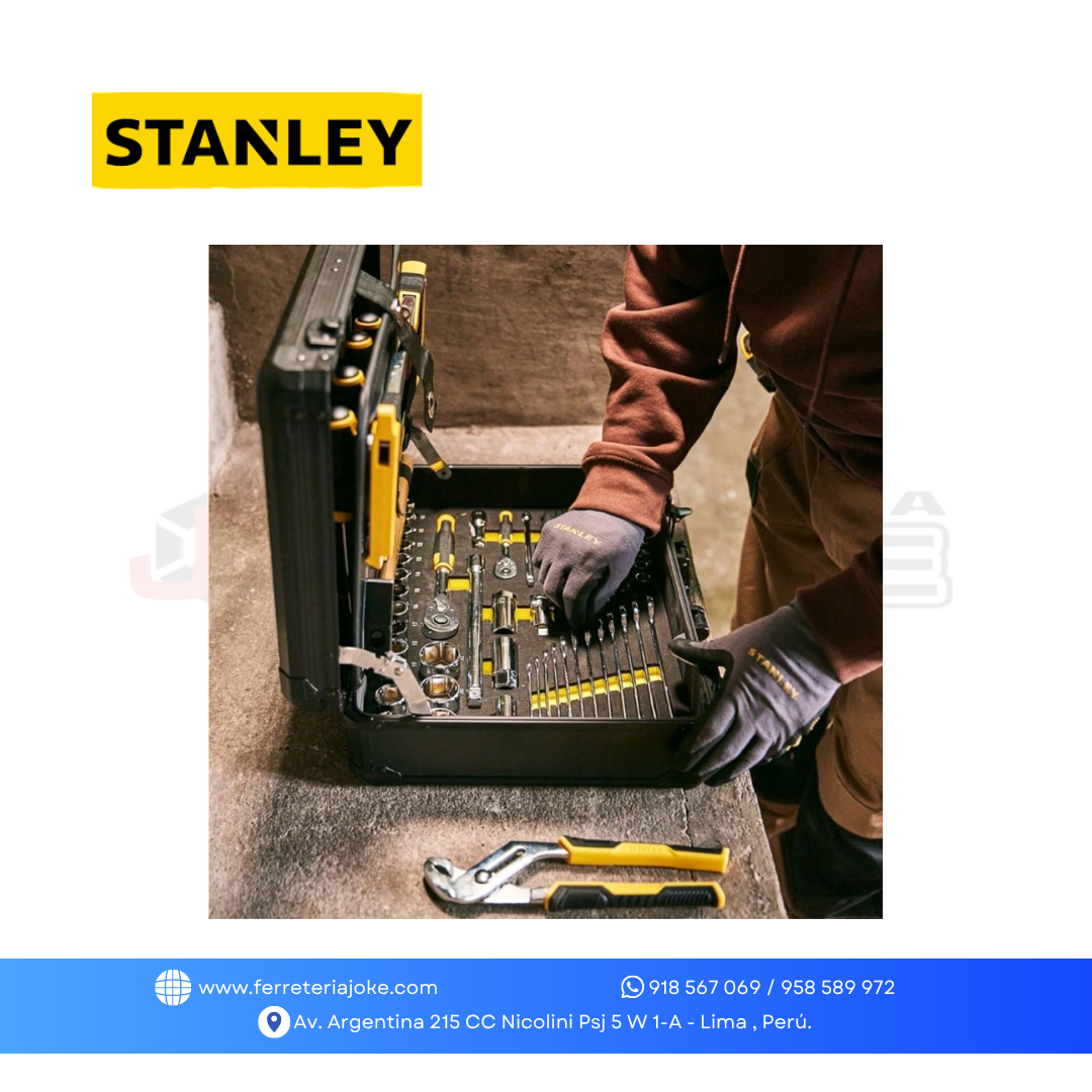 JUEGO DE HERRAMIENTAS ENC 1/4" y 1/2" 141 PZS STMT98109LA STANLEY