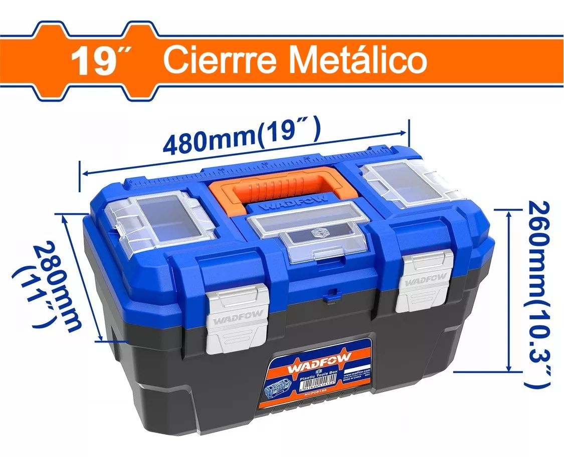 CAJA PLASTICA C/ BROCHE METÁLICO 19" WADFOW