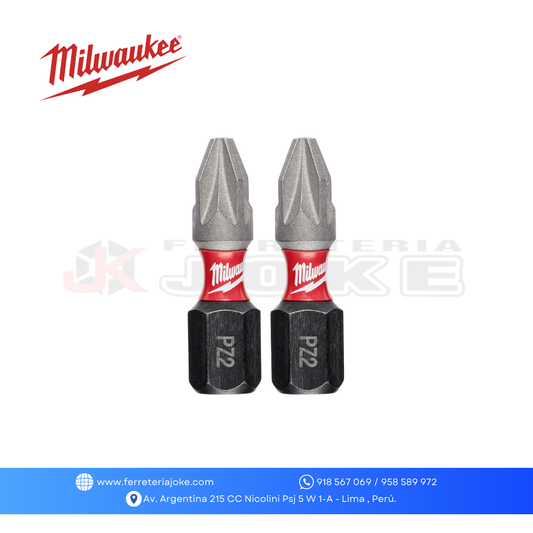 JUEGO PUNTA DE IMPACTO PZ2 DE 1" SHOCKAVE PACK 2 PZS 48-32-4432 MILWAUKEE