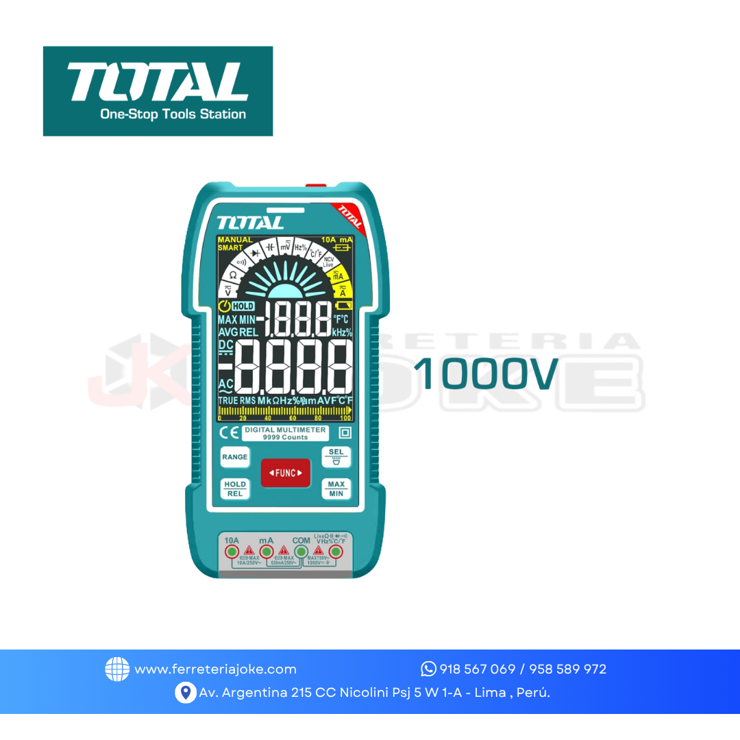 S MULTITESTER, DETECTOR VOLTAJE Y PINZA AMPERIMETRICA (ONE TIME) INDUSTRIAL TOS24069 TOTAL