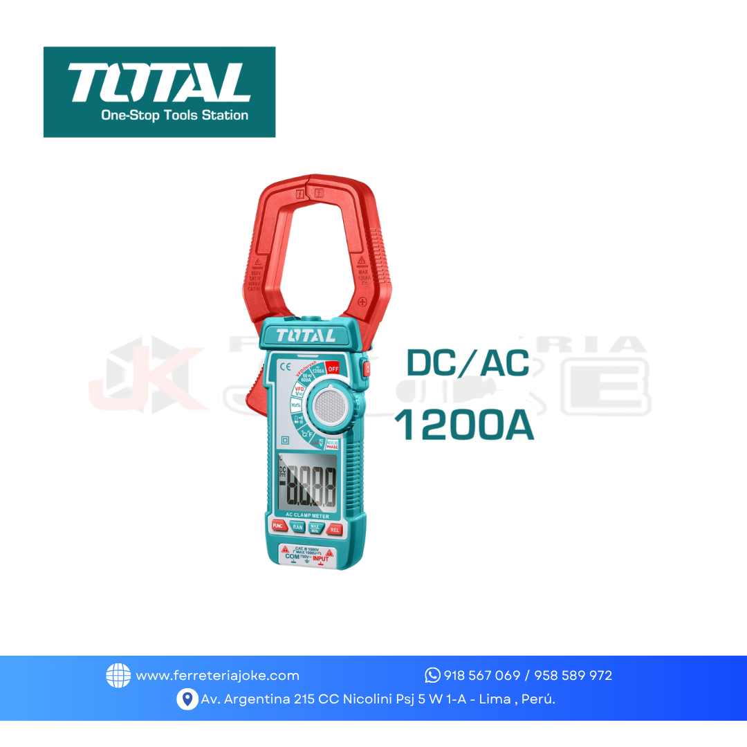 S MULTITESTER, DETECTOR VOLTAJE Y PINZA AMPERIMETRICA (ONE TIME) INDUSTRIAL TOS24069 TOTAL