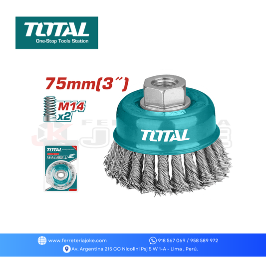 CARDA COPA ACERO TRENZADO 75 MM TAC32031