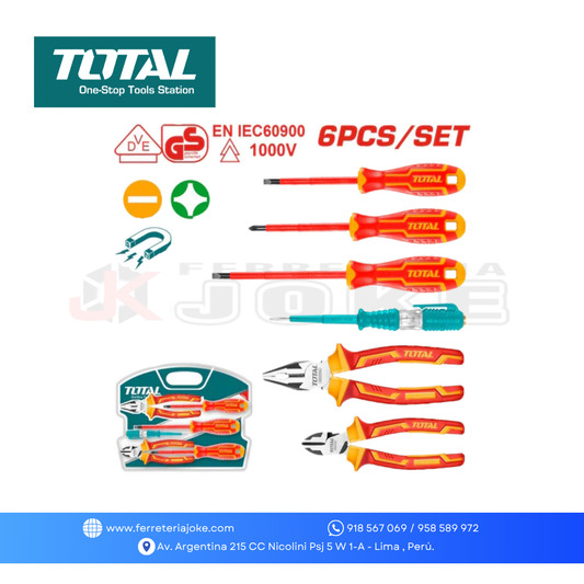 JUEGO HERRAMIENTAS AISLADAS 6 PZS INDUSTRIAL THKIST3062 TOTAL