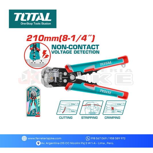 ALICATE PELACABLE AUTOMATICO C/ DETECTOR DE VOLTAJE THT152429 TOTAL