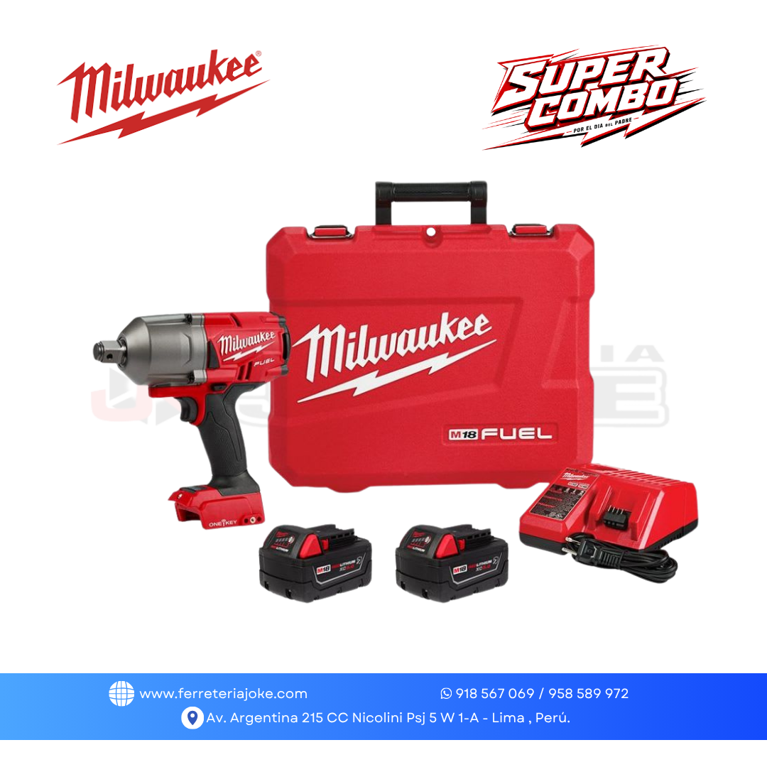 LLAVE DE IMPACTO M18 FUEL™ DE ALTO TORQUE DE ¾″
2864-259 MILWAUKEE