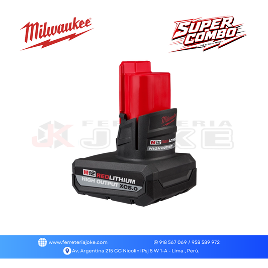 BATERÍA M12 REDLITHIUM HIGH OUTPUT XC5.0™ 48-11-2450 MILWAUKEE