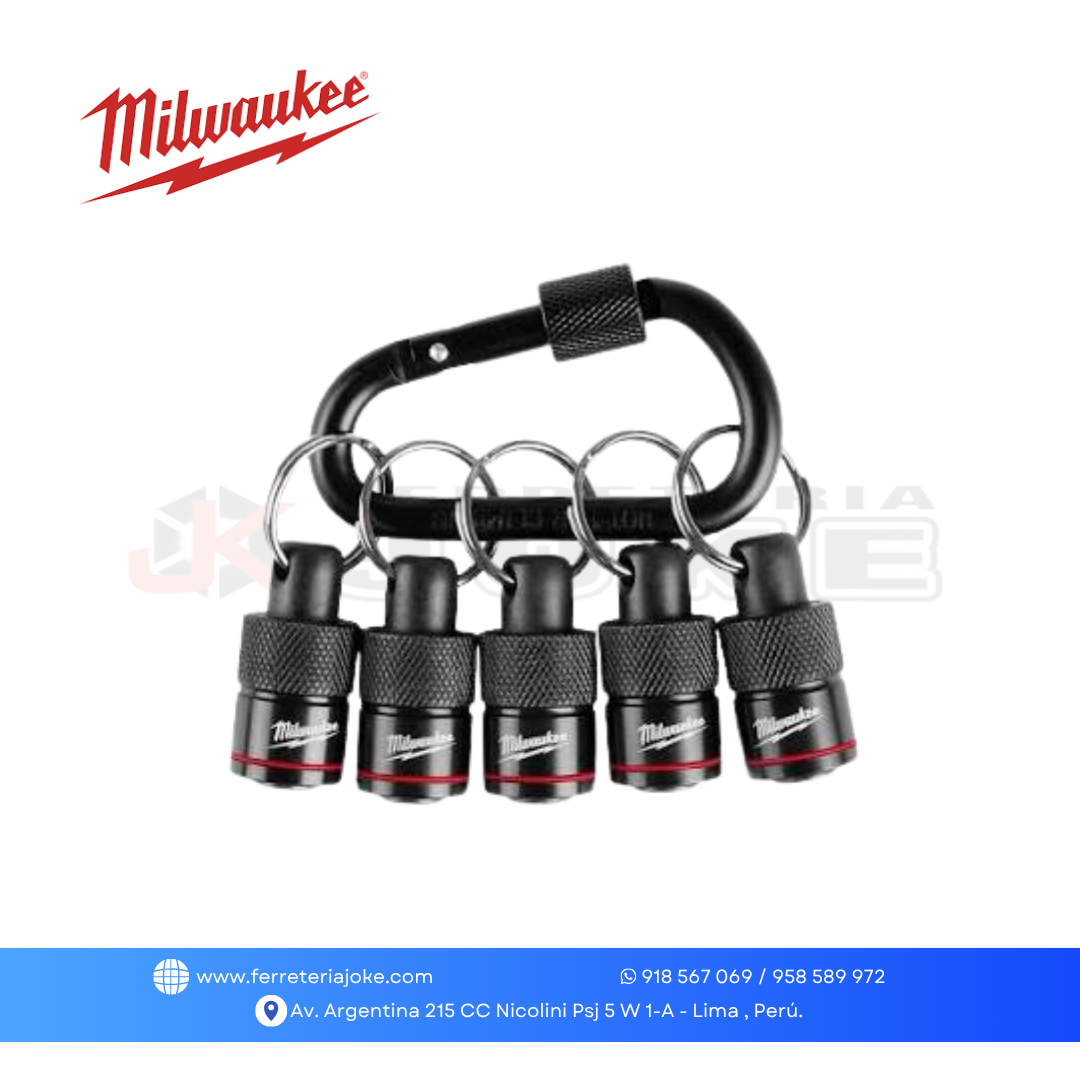 SOPORTE PARA PUNTAS DE 5 PIEZAS CON MOSQUETON 48324537 MILWAUKEE