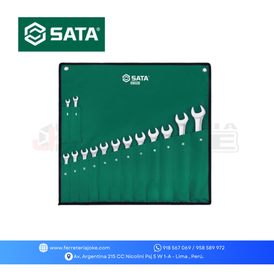 JUEGO LLAVES MIXTAS ACAB ESPEJO 8-24 MM 14 PZS ST09006SJ SATA