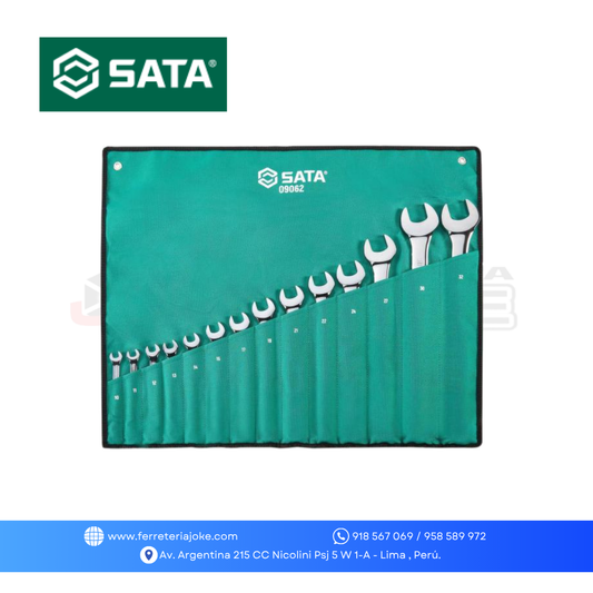 JUEGO LLAVES MIXTAS ACAB ESPEJO 10-32 MM 14 PZS ST09062-02 SATA