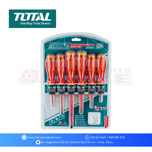 JUEGO DE DESTORNILLADORES AISLADOS 1000V X 6PZS TOTAL