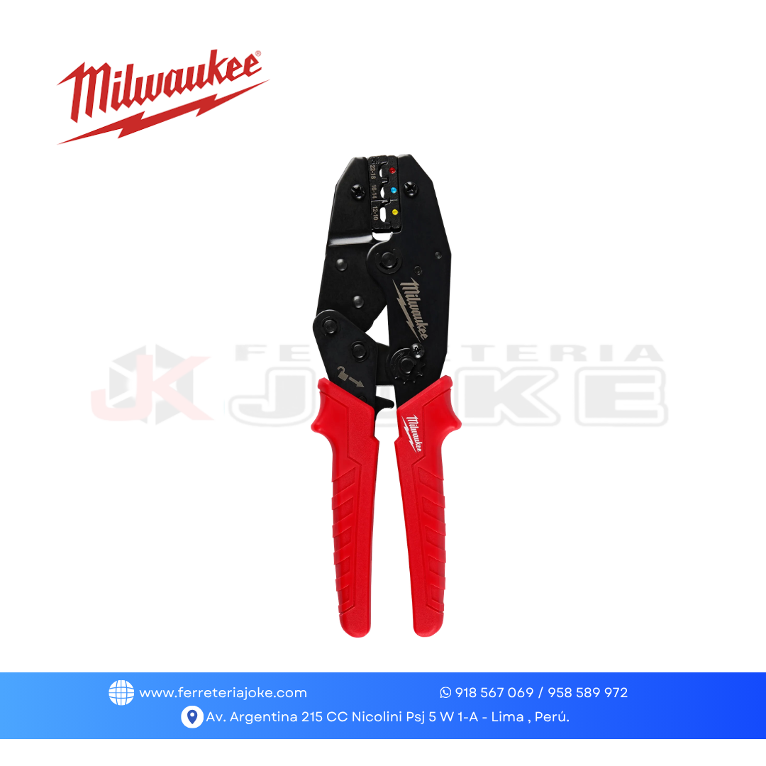 Pinza crimpeadora de terminales aislados de trinquete 48223084 MILWAUKEE