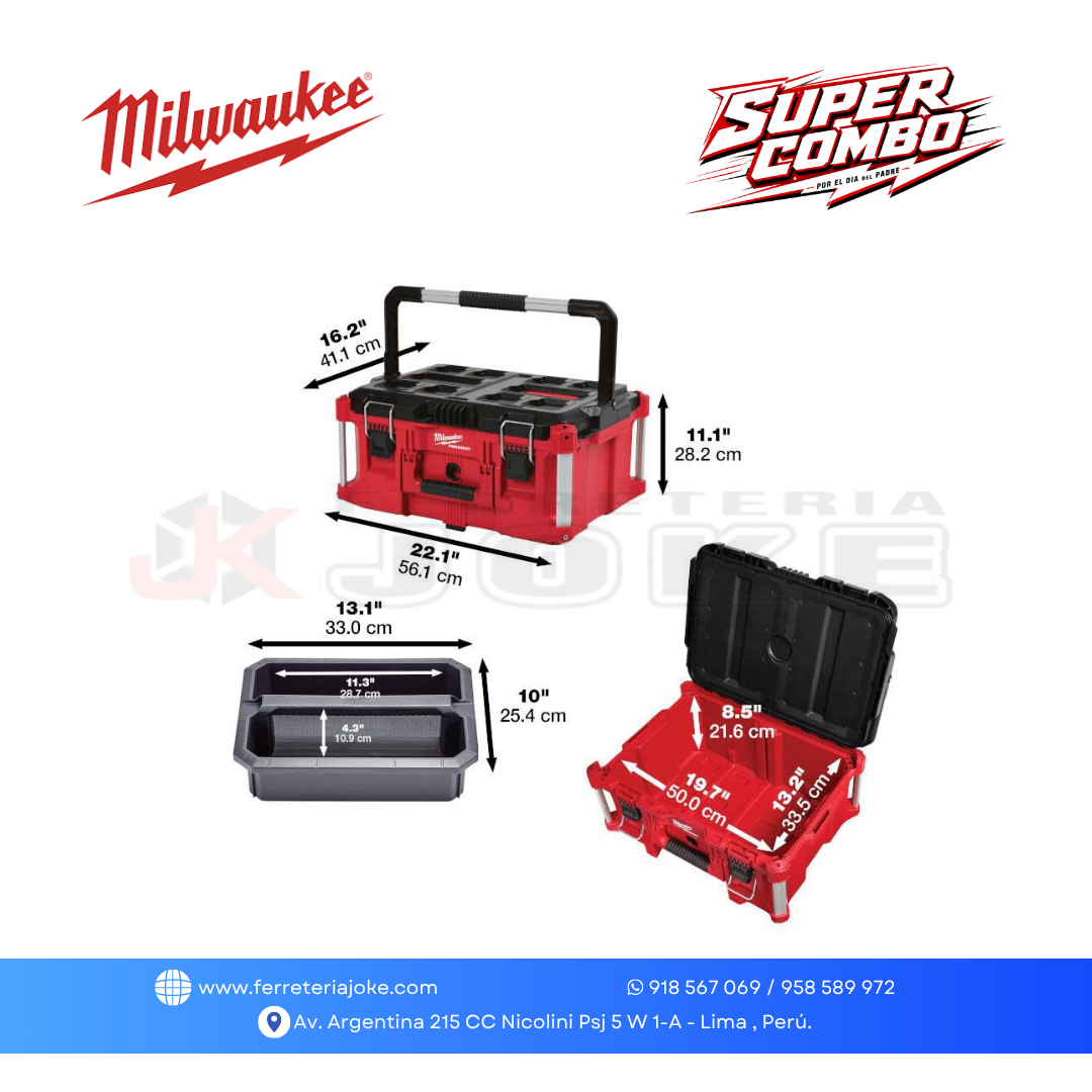 CAJA DE HERRAMIENTAS GRANDE PACKOUT™ 22” 48-22-8425 MILWAUKEE