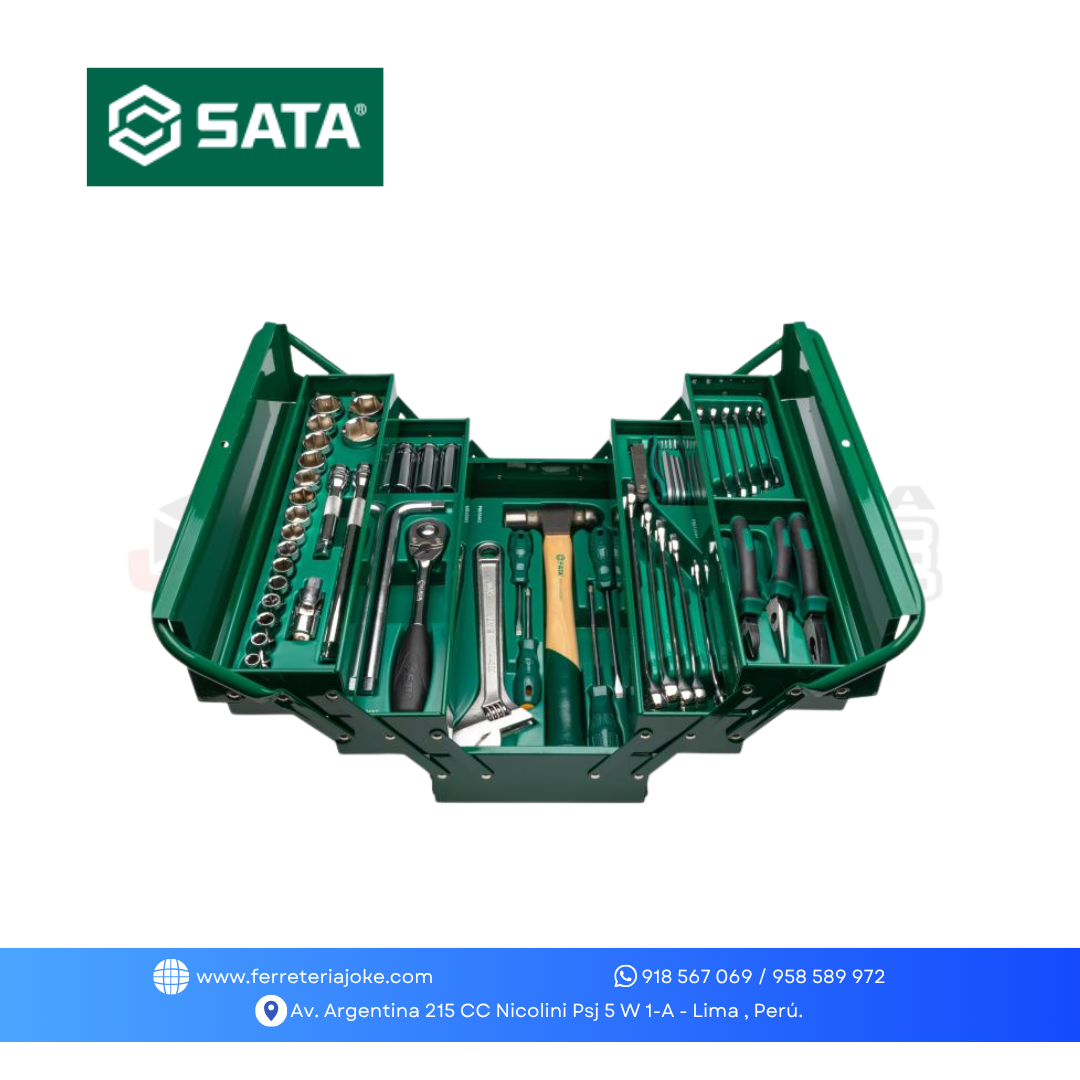 JUGO DE HERRAMIENTAS Y CAJA T/ ACORDEON 70 PZS ST95104A70-6 SATA