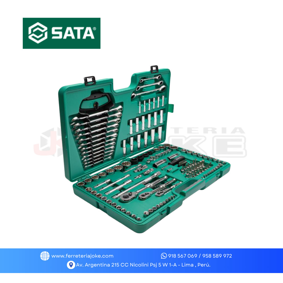 JUEGO DE HERRAMIENTAS 150 PZS ENC 1/4" - 3/8" - 1/2" ST09510L SATA