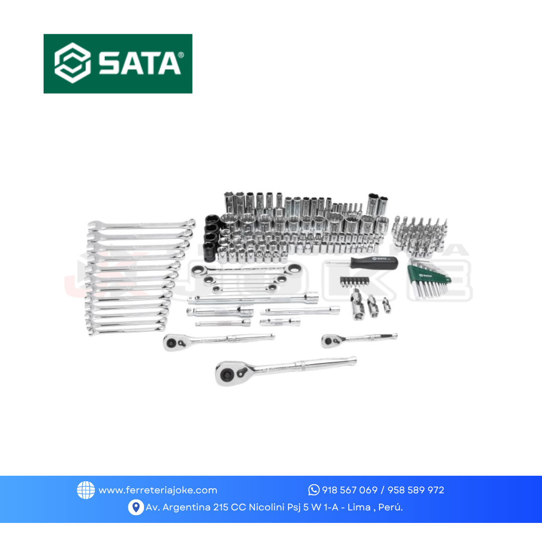 JUEGO DE HERRAMIENTAS 150 PZS ENC 1/4" - 3/8" - 1/2" ST09510L SATA