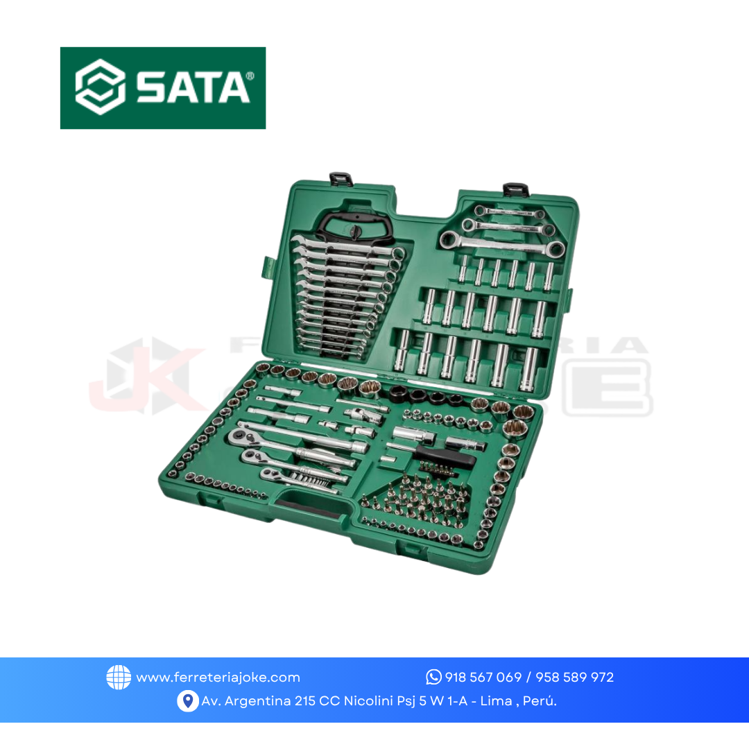 JUEGO DE HERRAMIENTAS 150 PZS ENC 1/4" - 3/8" - 1/2" ST09510L SATA