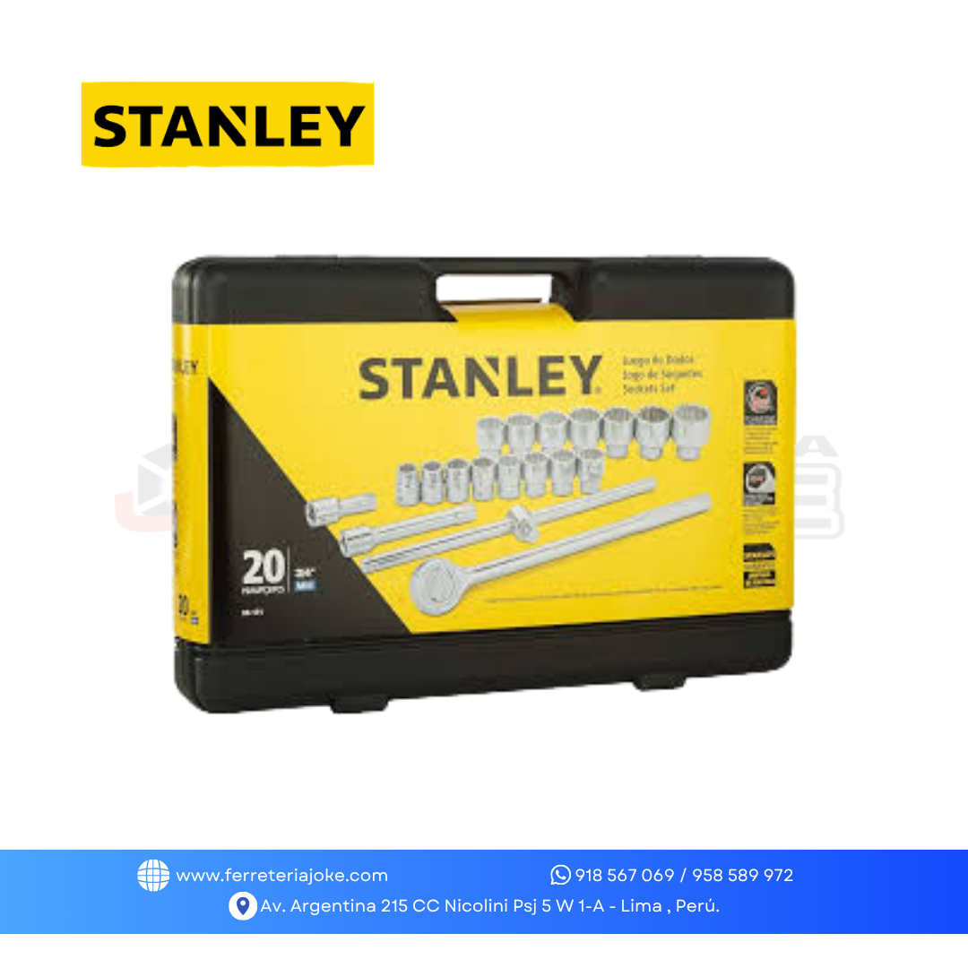 JUEGO DE DADOS ENC 3/4" 19 PZS 89-101 STANLEY